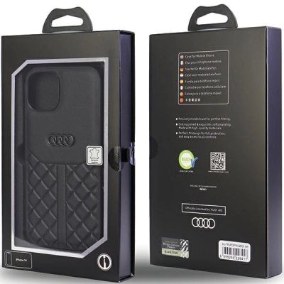 7. Audi Genuine Leather iPhone 14 6.1" black/black hardcase AU-TPUPPCIP14-Q8/D1-BK
