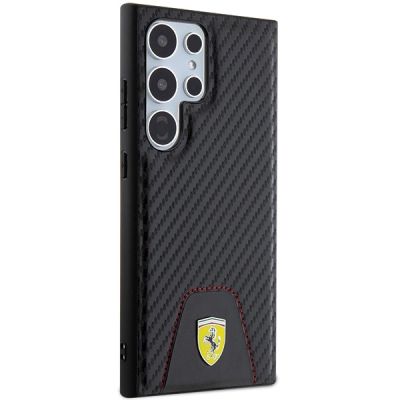 4. Ferrari Carbon Stitched Bottom case for Samsung Galaxy S24 Ultra - black