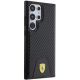 4. Ferrari Carbon Stitched Bottom case for Samsung Galaxy S24 Ultra - black