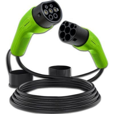 Qoltec 52473 Electric Vehicle Charging Cable Black Type 2 5m