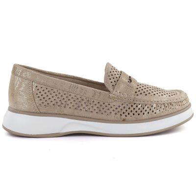 2. Women's openwork golden lords shoes Sergo Leone MK098H