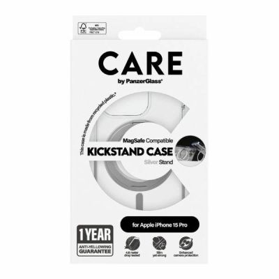 4. CARE by PanzerGlass Kickstand Case MagSafe for iPhone 15 Pro - silver