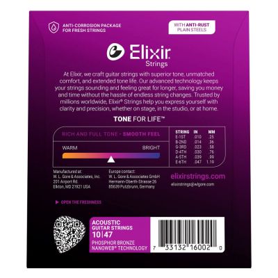 2. Elixir 16002 Phosphor Bronze Extra Light (10-47) NW - Acoustic Guitar Strings