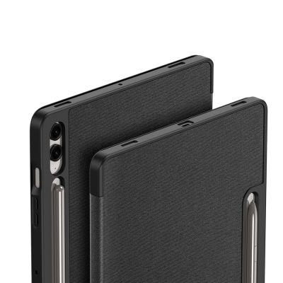 7. Dux Ducis Domo PU Leather Case with Stand for Samsung Tab S10+ / S9+ / S9 FE+ - Black