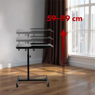 7. MACLEAN MOBILE DESK/LAPTOP STAND, BLACK, HEIGHT ADJUSTMENT 59-89CM, MAX. 30KG MC-121 B