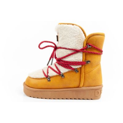 2. D.Franklin women's winter snow boots, fashionable fur lining, mustard color