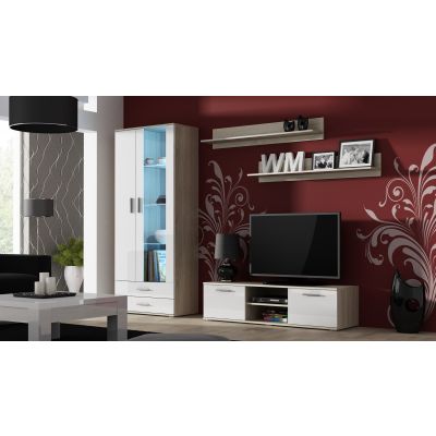 3. TV cabinet SOHO 140 Sonoma oak/gloss white