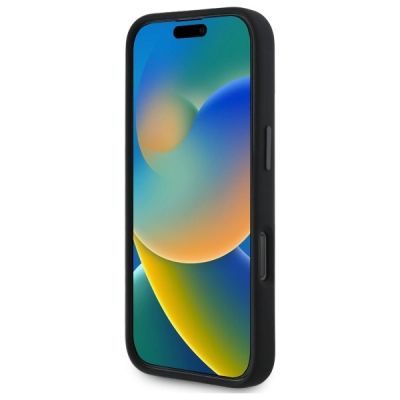 5. BMW Silicone Cut Tricolor Lines MagSafe Case for iPhone 16 Pro Max - Black