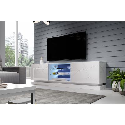 5. TV cabinet QIU 200 MDF white gloss/white gloss