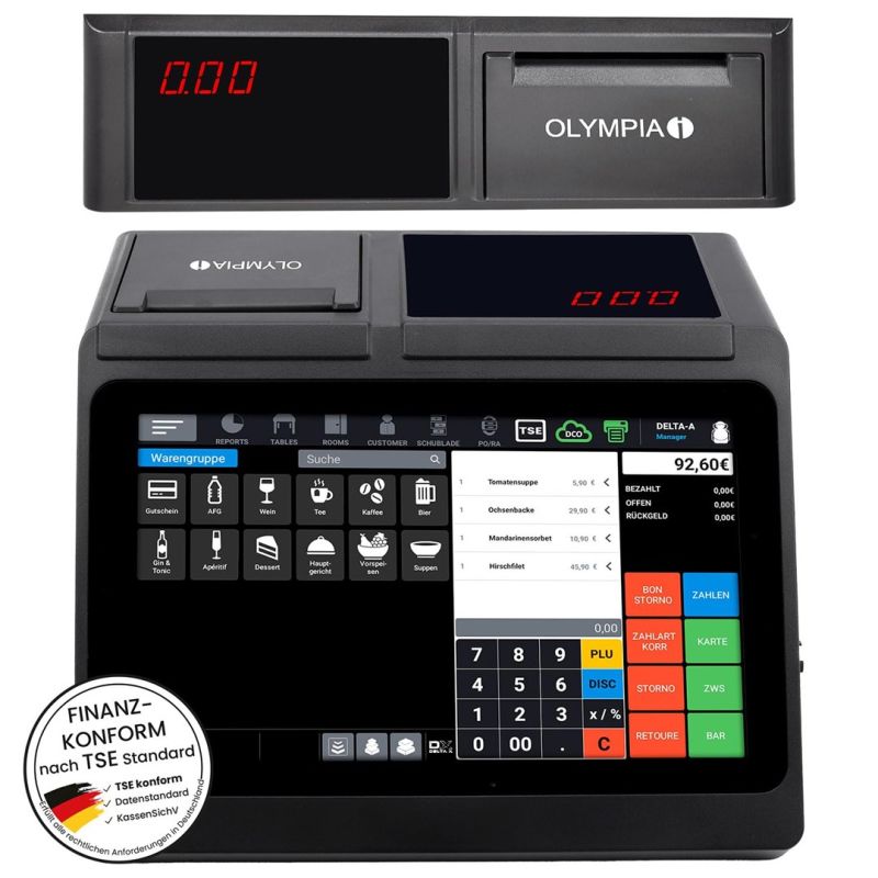 Olympia T110 cash register direct thermal 100000 plus LED