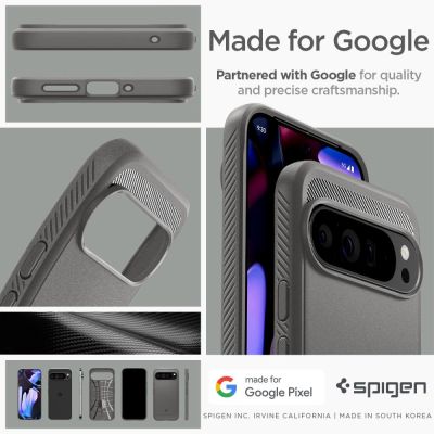16. Spigen Rugged Armor Case for Google Pixel 9 Pro XL - Gray