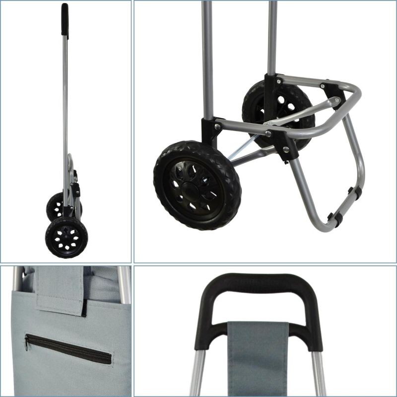 5. TROLLEY SHOPPING BAG ON WHEELS WITH FRAME 33L GRAY