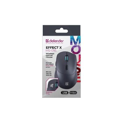 3. DEFENDER EFFECT X MS-095 RF BLACK MOUSE 1600 dpi 6P