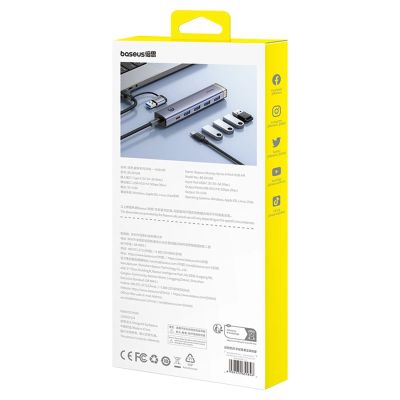 11. Baseus UltraJoy Series USB-A/USB-C hub 4xUSB-A 3.0 1xUSB-C 5V - gray