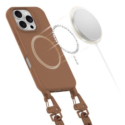 3. Tech-Protect MagNecklace MagSafe iPhone 16 Pro Case - Brown