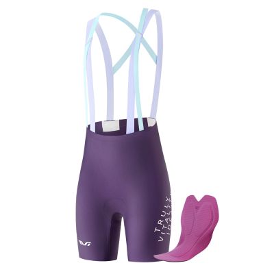 Rockbros YDDK017-1 TVI Women's Cycling Shorts with Bib and Pad Size S - Purple