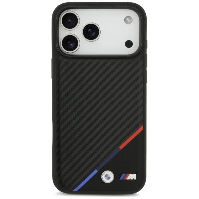 3. BMW M Carbon Tricolor Line MagSafe Case for iPhone 17 Pro Max - Black