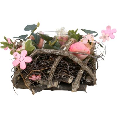 11. DECORATIVE PINK CANDLE HOLDER 16CM FOR TEA LIGHT