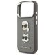 6. Karl Lagerfeld FW Grained Karl & Choupette Heads Pins & Logo iPhone 17 Pro Case - Gray