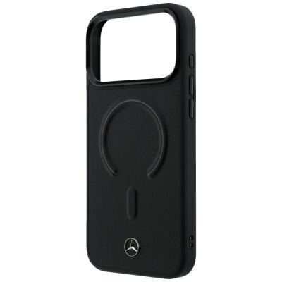 6. Mercedes Leather 3D MagSafe Case for iPhone 17 Pro - Black