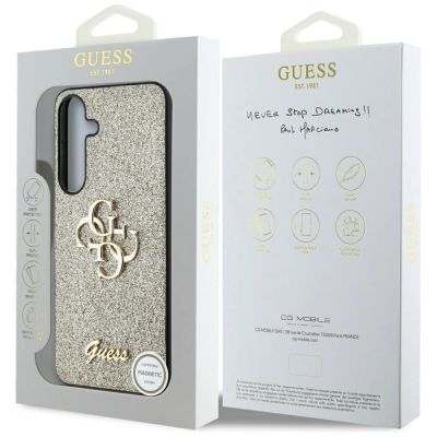 8. Guess Fixed Glitter Big 4G Metal Logo case for Samsung Galaxy S25 Plus gold