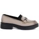 2. Women's leather loafers with thick soles, beige Vinceza 39985