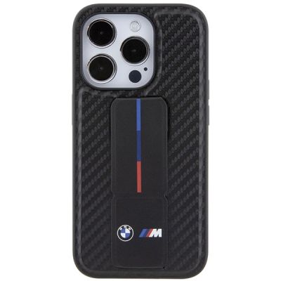 4. BMW Grip Stand Smooth & Carbon case for iPhone 15 Pro - black