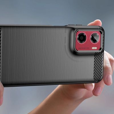 4. Tech-Protect TPUCarbon Case for Motorola Moto G05 / E15 - Black