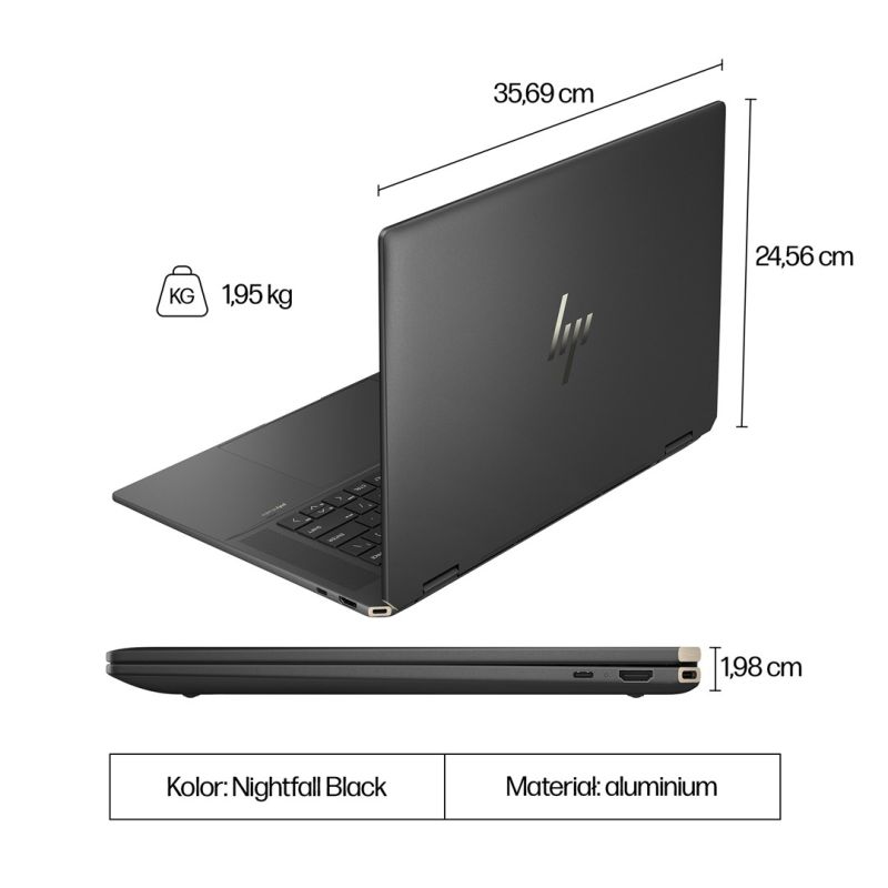 10. HP Specter x360 16-aa0233nw Ultra 7 155H 16" 2.8K Touch OLED 120Hz AG 16GB DDR5 6400 SSD1TB RTX 4050_6GB Cam 9MP 83Wh W11Pro 2Y