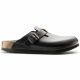 6. Women's Birkenstock Boston ESD Black clogs natural leather medical narrow slippers (0061368)