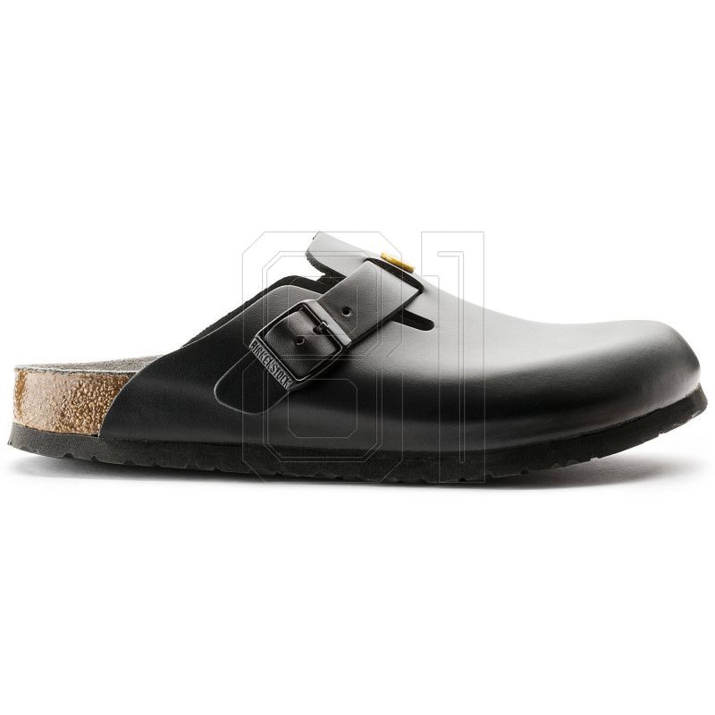 6. Women's Birkenstock Boston ESD Black clogs natural leather medical narrow slippers (0061368)