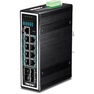 TRENDnet 12Port Gbit Managed L2+ PoE+ Metal Industrial Switch