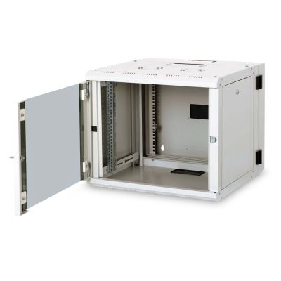 3. Digitus Unique 19" 9U 600x600 wall-mounted network cabinet, glass door, gray, sectional, folded, 100kg
