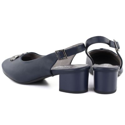 4. Women's navy blue open-heel pumps M.Daszyński SA233-4