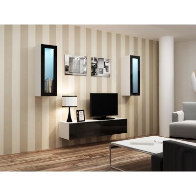 4. TV cabinet VIGO '140' 30/140/40 white/black gloss