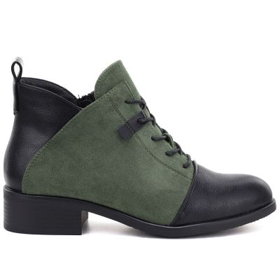 2. Women's suede boots, insulated, green, M.Daszyński MR2458
