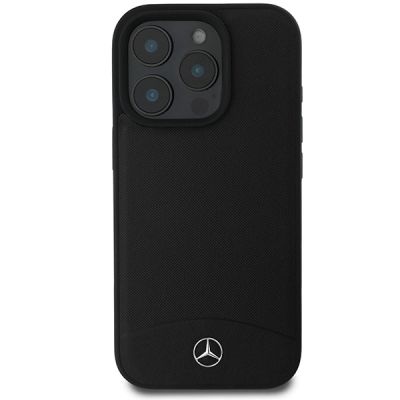 3. Mercedes Textured And Plain Leather MagSafe case for iPhone 16 Pro - black