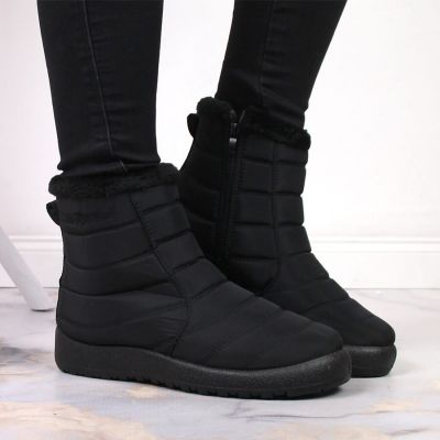 10. NEWS W EVE181A waterproof zipper snow boots black 
