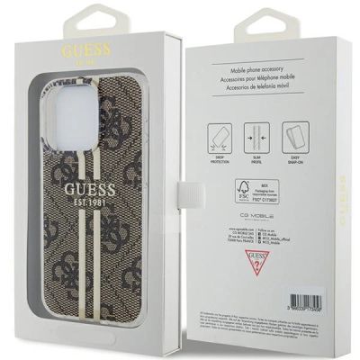 8. Guess IML 4G Gold Stripe case for iPhone 15 Pro - brown