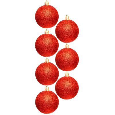 34. DECORATIVE PLASTIC BALL 6CM SET 35 PCS RED