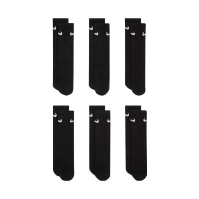 Nike Everyday Cush Crew Kids Socks 6 Pairs Black SX6910 010