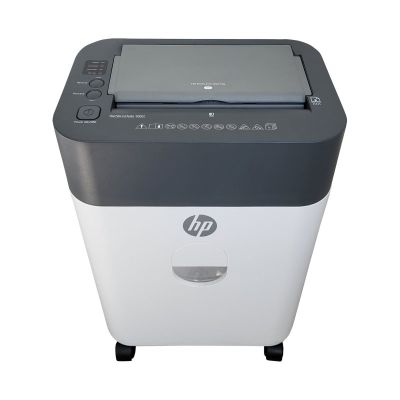 14. HP ONESHRED Auto 100CC Paper Shredder, White and Gray