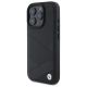 2. BMW Sign Leather Crossing Lines Pattern iPhone 16 Pro Max Case - Black