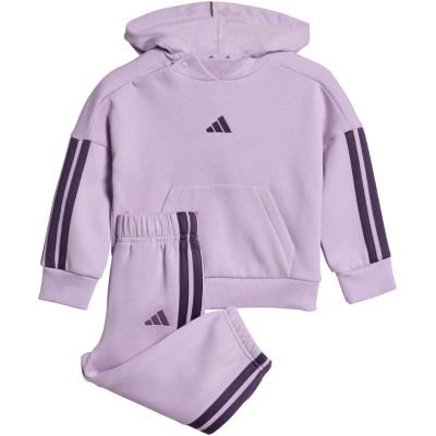 Kids' adidas Essentials Joggers 3-Stripes Hoodie Tracksuit Purple JV9856