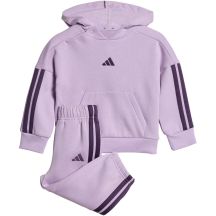 Kids' adidas Essentials Joggers 3-Stripes Hoodie Tracksuit Purple JV9856