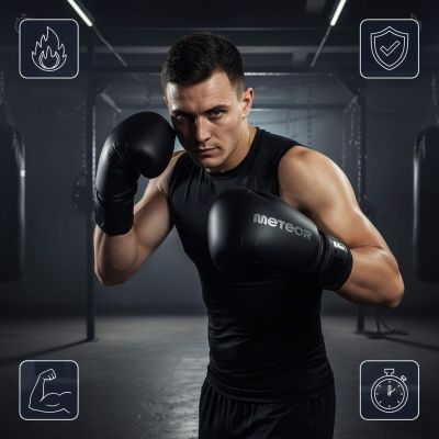 11. Meteor 12 oz Training Boxing Gloves, Velcro, PU