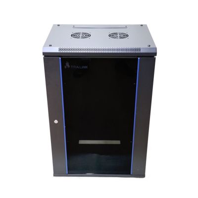 Extralink 18U 600x600 Black Wall-Mounted Rack Cabinet