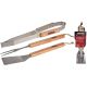 3-in-1 BBQ Utensil Set with Wooden Handle