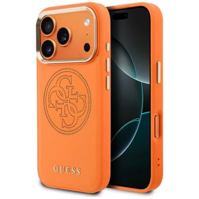 Guess Perforated 4G MagSafe case for iPhone 17 Pro - orange
