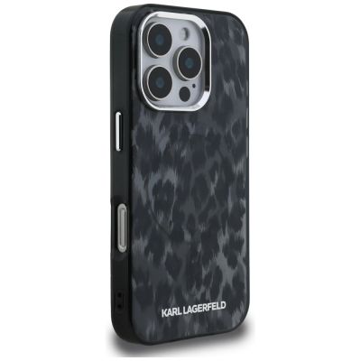 4. Karl Lagerfeld IML Leopard Pattern MagSafe Case for iPhone 16 Pro Max - Black